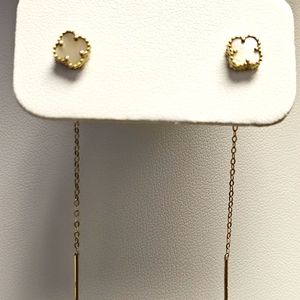 💛18k Mother of Pearl tictac earrings